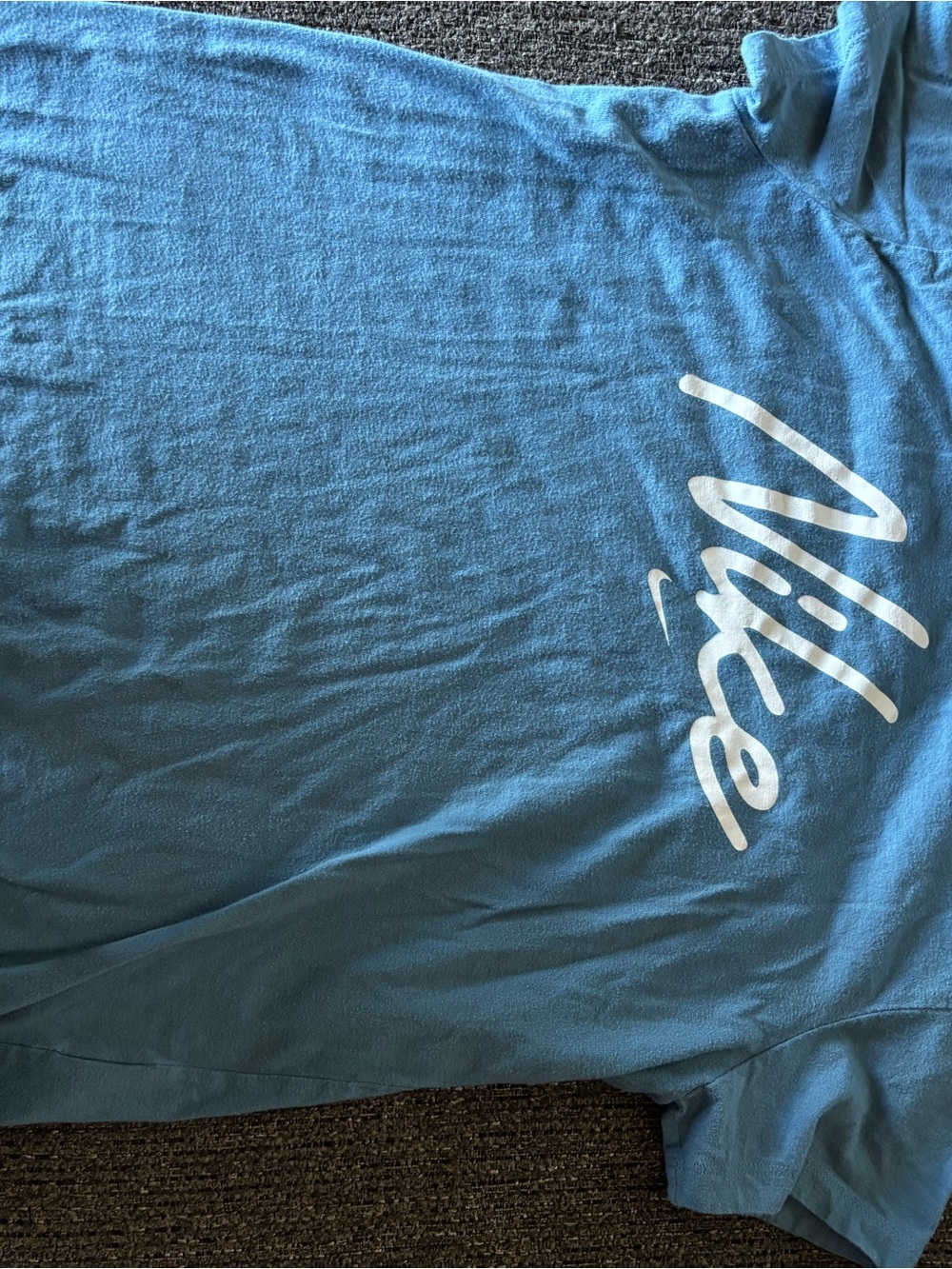 Nike youth Blue Script Logo T-Shirt